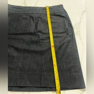 Loft Womens Straight Skirt Gray Above Knee Back Slit Stitching Cotton Stretch 4